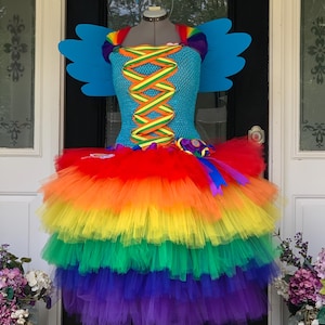 Adult / Ladies / Women&#39;s My Little Pony Rainbow Dash Inspired Costume with Wing Set