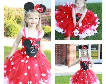 Minnie Mouse geïnspireerd tutu jurk met oren