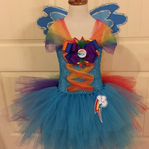 Mein kleines Pony Regenbogen Dash inspiriert Tutu (Hi/Low) mit Flügel Set & Ohren