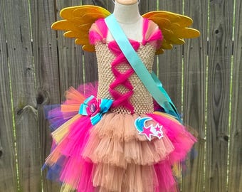 Adult / Ladies / Women's MLP Sunny Starscout Inspired Costume with Bag, & Ear/Wing Set
