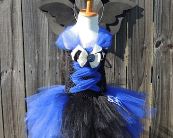 Toddler / Child / Girls My Little Pony Nightmare Moon Inspired Costume with Wings Set, Ear Set, Crown and Horn