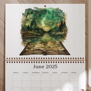 Book Forest Wall Calendar: Book Lover Gift, Bookish calendar, 12 month calendar, Hanging Wall Calendar
