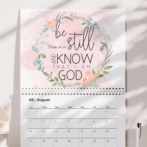 Floral Scripture Wall Calendar: Christian calendar, Watercolor Art, 12 month calendar, Hanging Wall Calendar, Watercolor Bible Verse Art