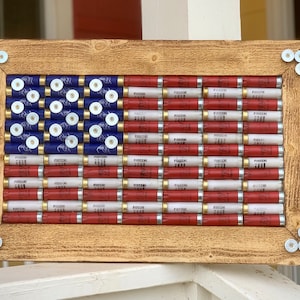 American Flag with a rustic frame.