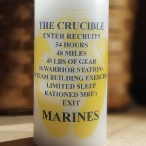 Crucible Candle DYI KIT  Footprints & EGA Challenge Parris Island / San Diego wavy top candle