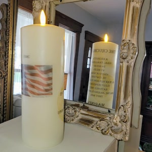 10YR Aniversary CRUCIBLE CANDLE with flag and EGA image for United States Marine Corps @ Parris island & San Diego crucible.