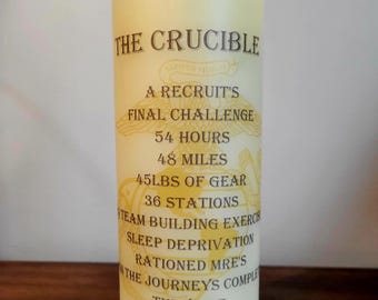 US Marine Corps Crucible LED Candle: Personalized Flag & EGA Image