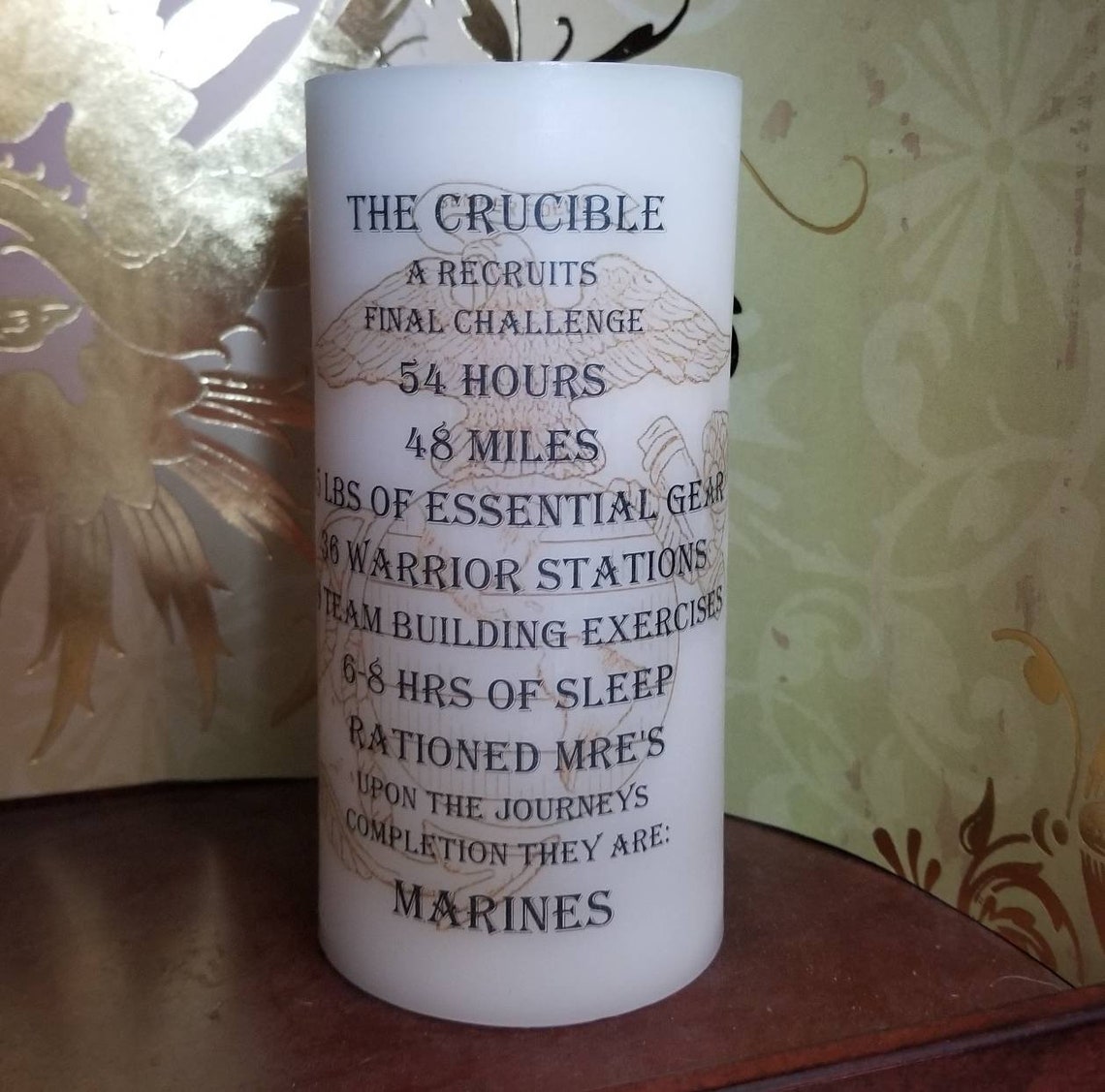 CRUCIBLE CANDLE With Flag United States Marine Corps USMC Etsy
