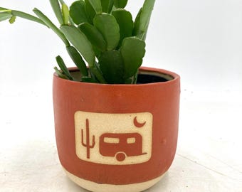 Camper Handmade Ceramic Houseplant Pot