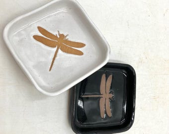 Dragonfly Catch All Tray, Handmade Ceramic