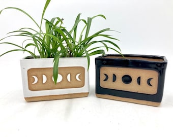 Moon Phase Planter Box, Window Sill Planter
