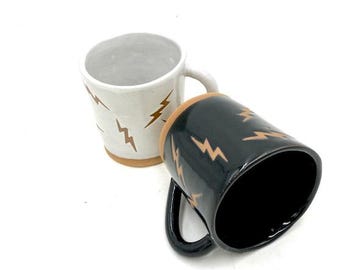 Handmade Wonky Ceramic Lightning Mug