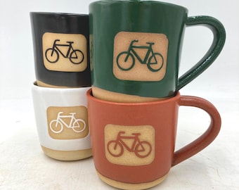 Handmade Wonky Bike Ceramic Mug
