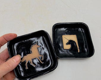 Unicorn Catch All, Valet Tray, Handmade Ceramic