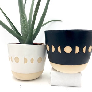 Ceramic Moon Phase Plant Pot, 4 SIZES