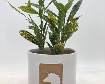 Unicorn Handmade Ceramic Houseplant Pot