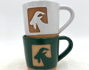 Handmade Wonky Goat Ceramic Mug