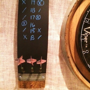 Wine Barrel Stave Chalkboard Dart Scorer