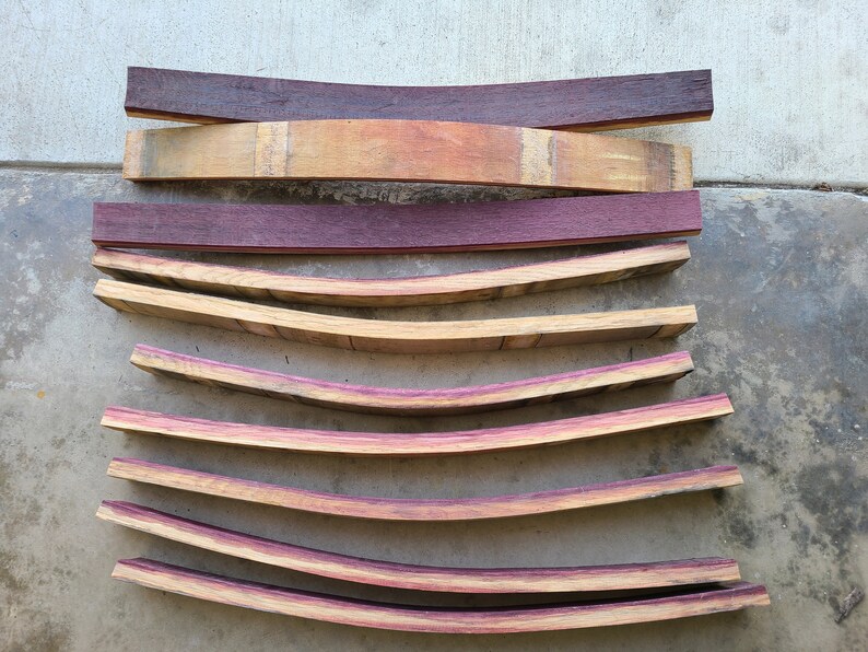Reclaimed Napa Wine Barrel Staves: Solid White Oak (28-31" Length) 1.5"-2.5" image 5