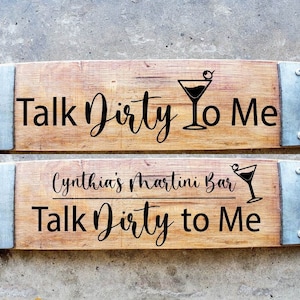 Martini Bar Stave Signs/Laser Engraved/Free Shipping