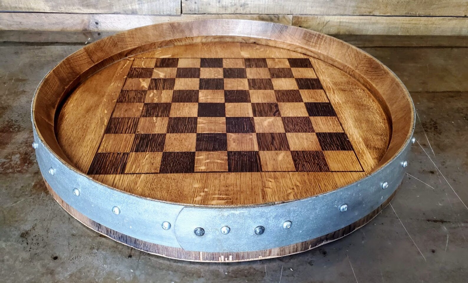 Laser Engraved Chess/checker Board Made From a Repurposed Napa Etsy