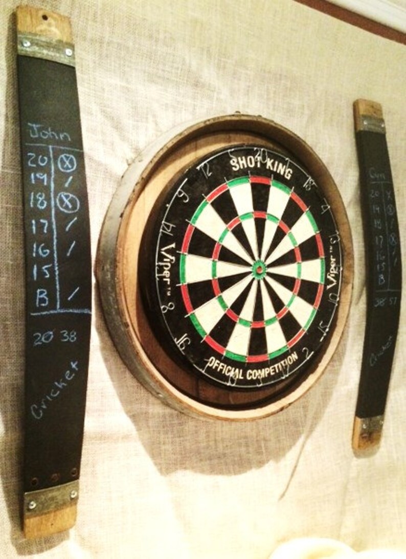 Barrel Head Dart Board Kit With 2 Chalkboard Stave Scorers no Etsy