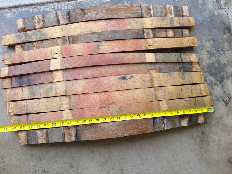 Reclaimed Napa Wine Barrel Staves: Solid White Oak (28-31" Length) 1.5"-2.5" image 3