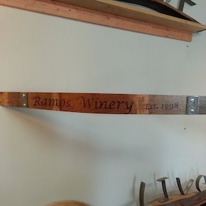 Custom Laser Engraved  Wine Barrel Stave