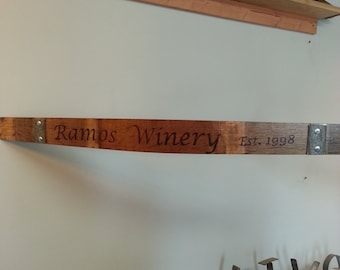 Custom Laser Engraved  Wine Barrel Stave