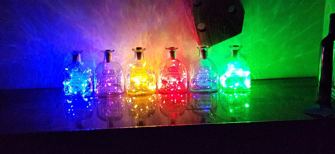 String Lights Upcycle Upcycled Patron Bottle String Lights: Recycled Tequila Decor - Etsy