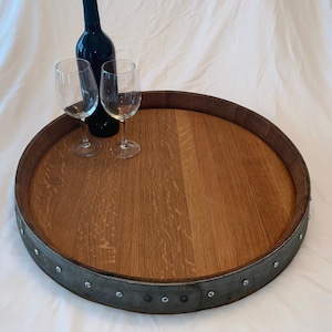 Lazy Susan Wine Barrel Head image 1