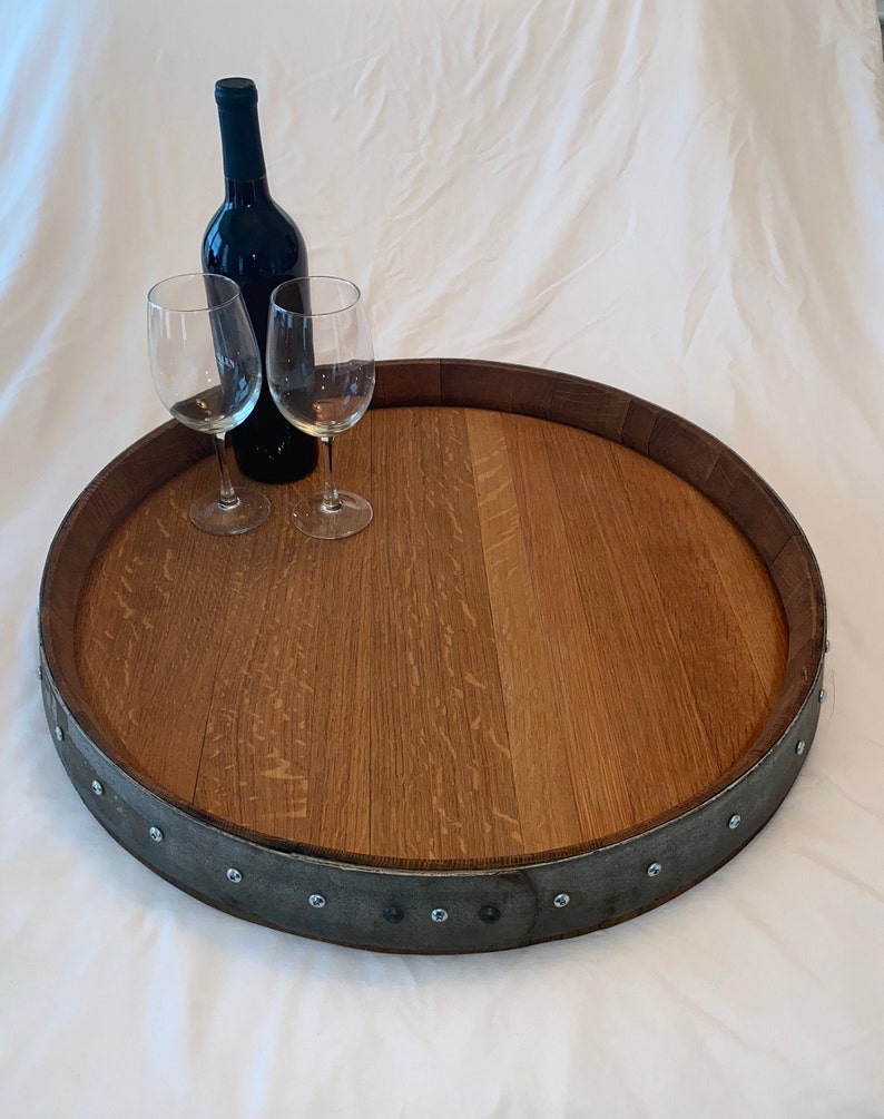 Lazy Susan Wine Barrel Head image 1