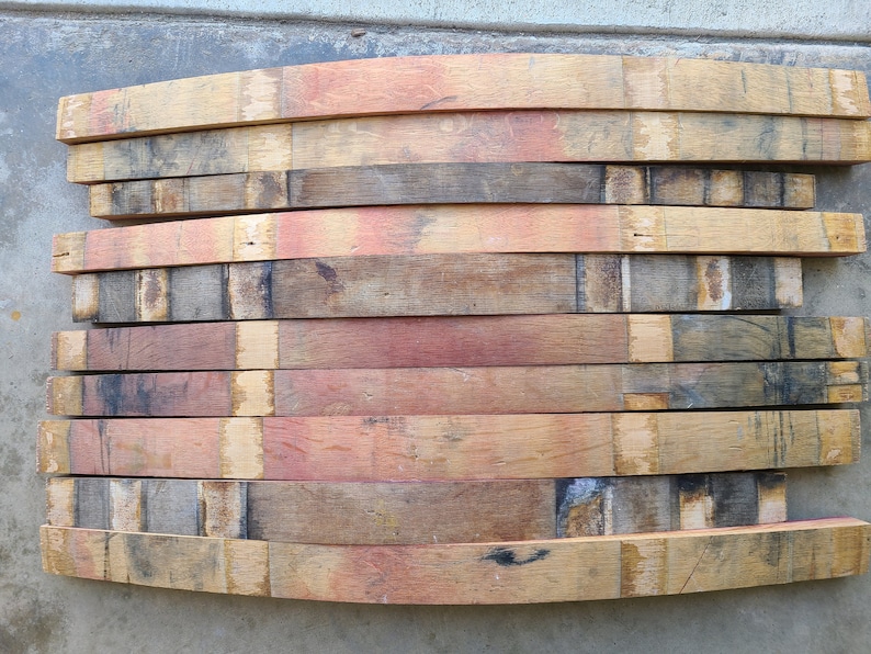Reclaimed Napa Wine Barrel Staves: Solid White Oak (28-31" Length) 1.5"-2.5" image 1