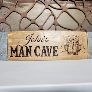 Wine Barrel Stave Signs/Man Cave/Personalized/Laser Engraved/Gift Ideas/ Whiskey Barrel/Free Shipping