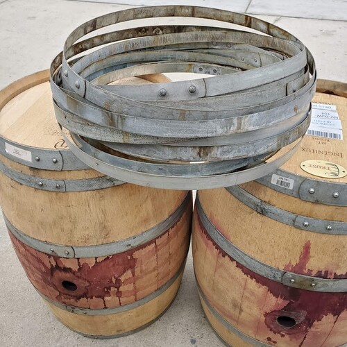 6 Galvanized Barrel Rings Etsy