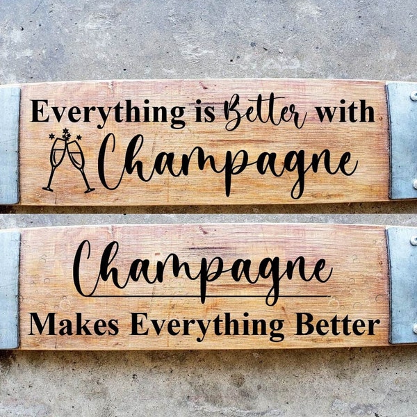 Champagne Barrel Stave Signs/Laser Engraved/Free Shipping