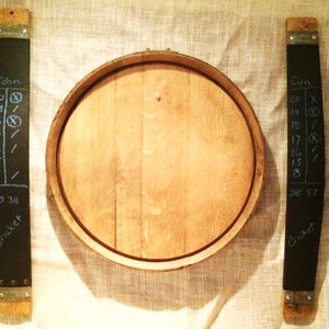 Barrel Head Dart Board kit with 2 chalkboard stave scorers (no dart board)