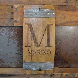 Personalized Family Monogram Wine Barrel Stave Sign/Laser Engraved/Laser Engraving/Personalized/Wedding/Wall Art/Wall Hanging/Free Shipping