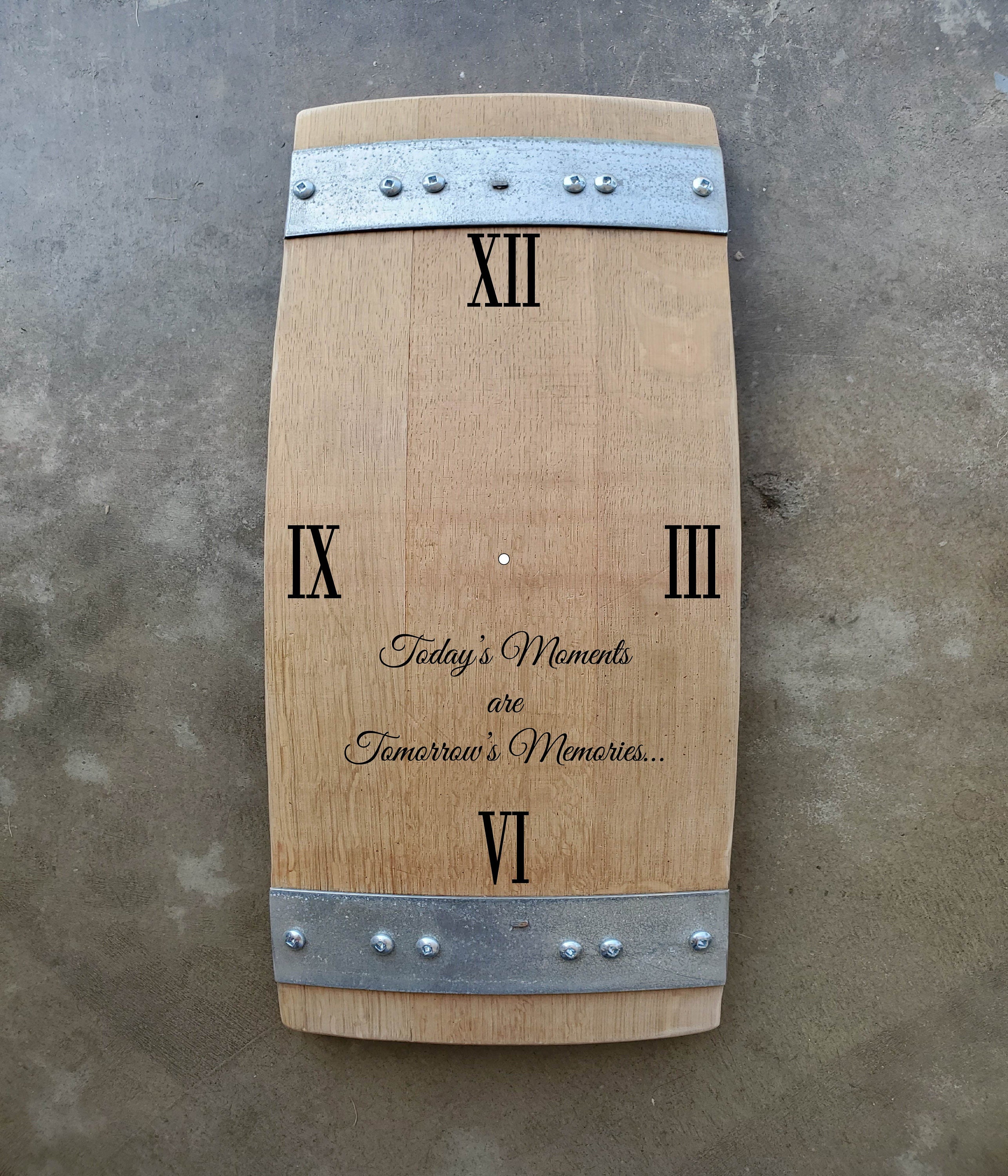 Stave Clock Custom Wine Barrel Stave Clock/laser Engraved/personalized/wine Clock ...
