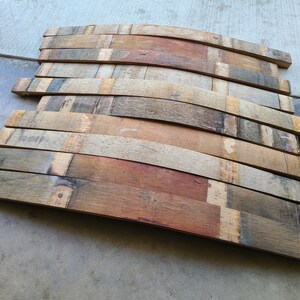 Reclaimed Napa Wine Barrel Staves: Solid White Oak (28-31" Length) 1.5"-2.5" image 2