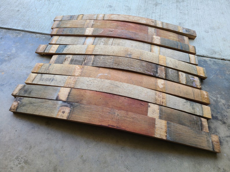 Reclaimed Napa Wine Barrel Staves: Solid White Oak (28-31" Length) 1.5"-2.5" image 2