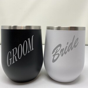 Custom Wine Tumblers for Brides and Grooms