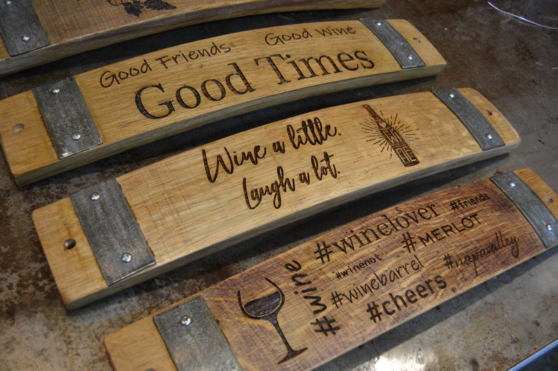 Wine Barrel Stave Signs/Sayings/Personalized/Laser Engraved/Gift Ideas/Wine Sayings/Free Shipping image 1