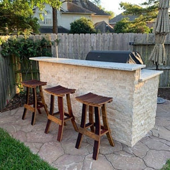 Wine barrel bar stools with backs outlet