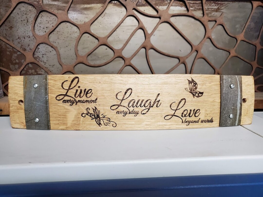 Live Laugh Love Wine Barrel Stave Etsy