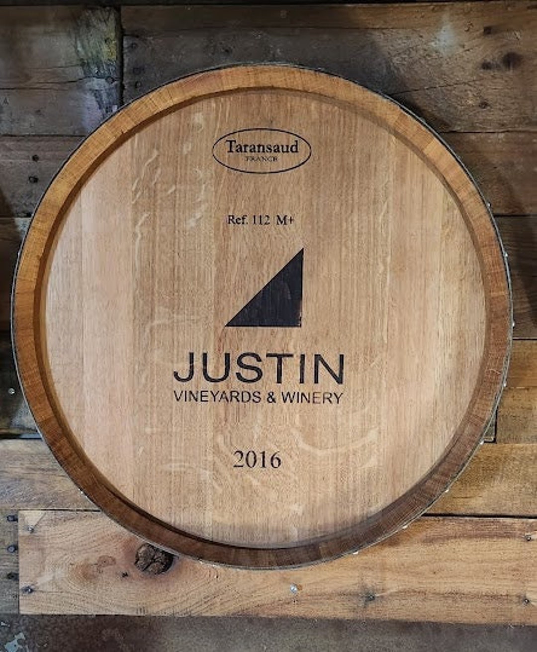 Justin Winery Reclaimed Wine Barrel Head/lazy Susan/clock/wall Art