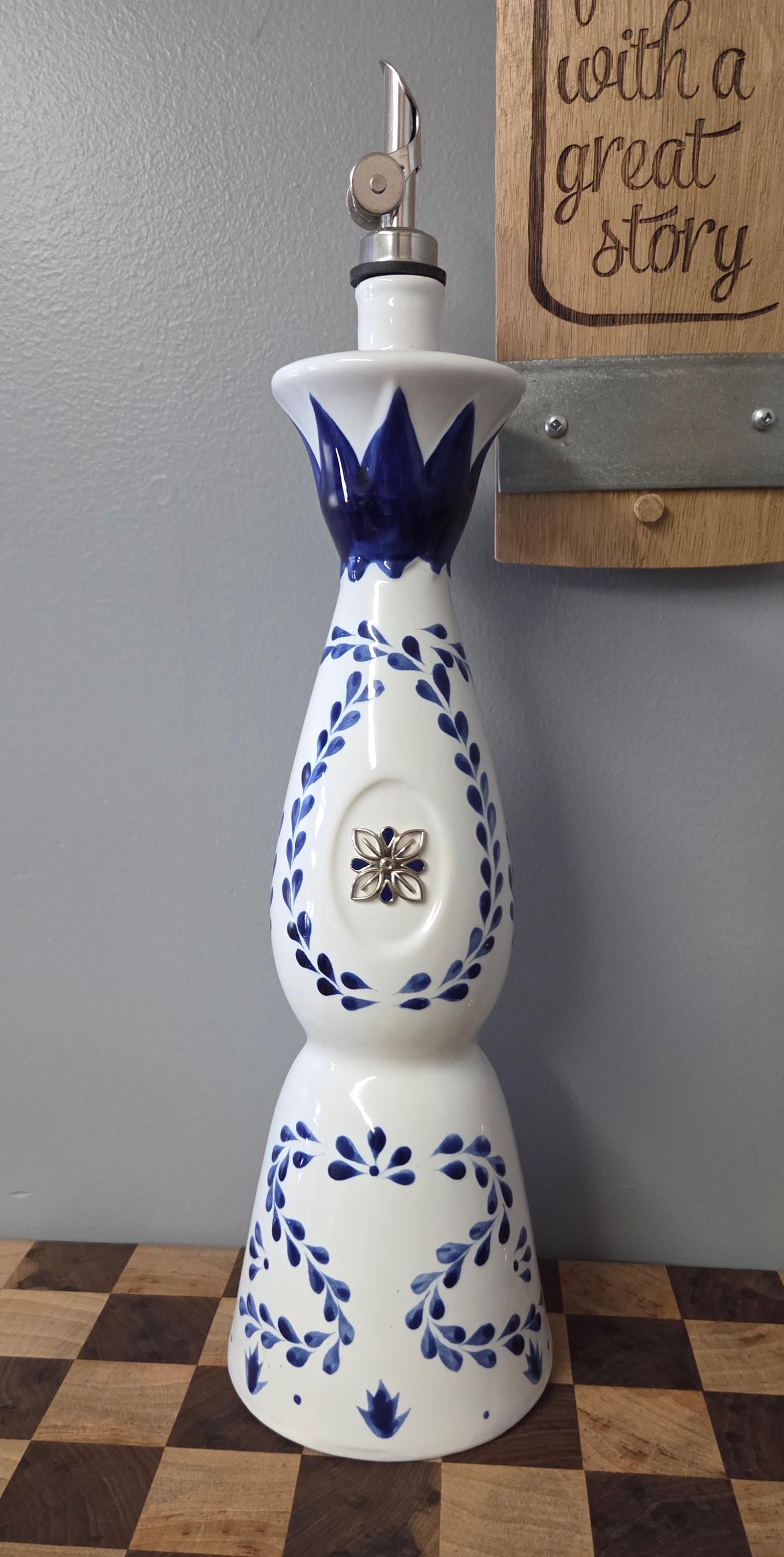 Hand Painted Clase Azul Tequila Bottle Olive Oil Dispenser - Etsy
