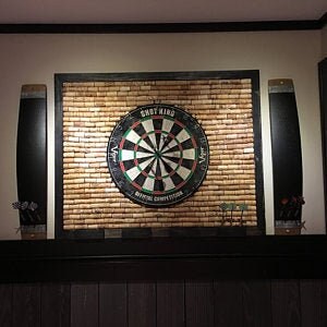 Set of 2 Wine Barrel stave chalkboard dart scorers
