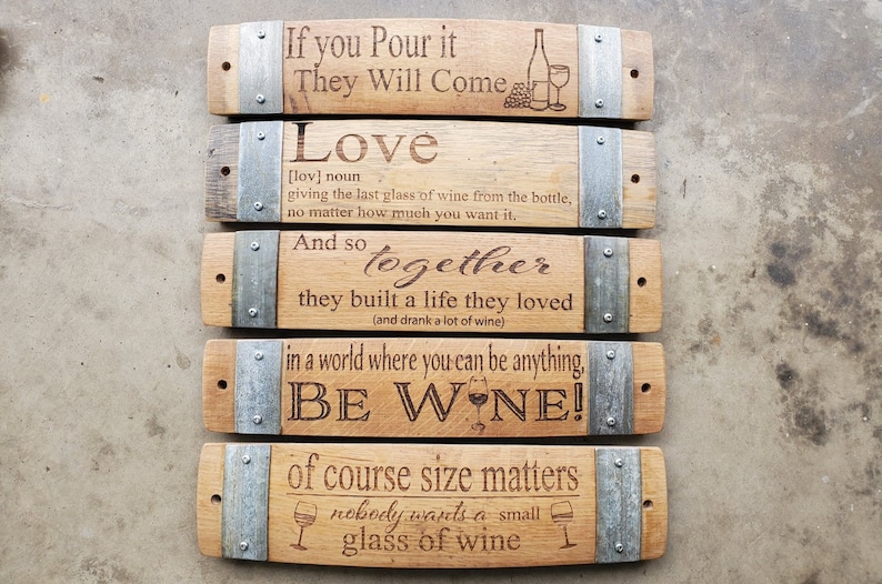 Wine Barrel Stave Signs/sayings/personalized/laser Etsy
