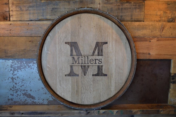 Personalized Reclaimed Wine Barrel Head Lazy Susan Clock Wall - Wine Barrel Wall Decor Personalized Personalized Reclaimed Wine Barrel Head Lazy Susan Clock Wall - Wine Barrel Wall Decor Personalized
